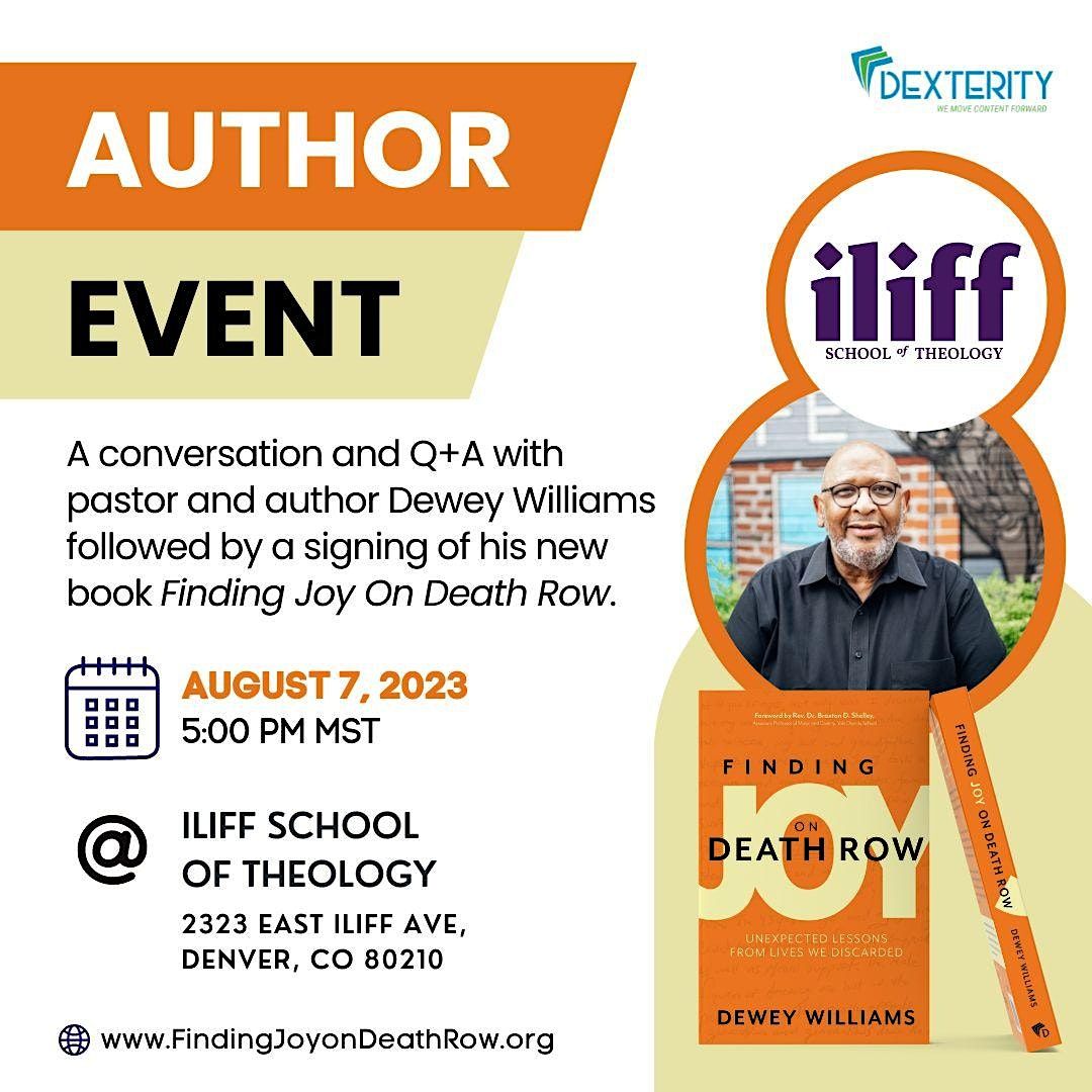 Finding Joy On Death Row Book Event, Iliff School of Theology, Denver