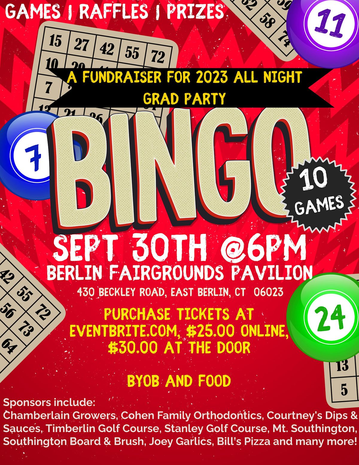 Bingo! BHS Class of 2023 ANGP, Berlin Fair Grounds, September 30 2022 Bingo! BHS Class of 2023 ANGP, Berlin Fair Grounds, September 30 2022
