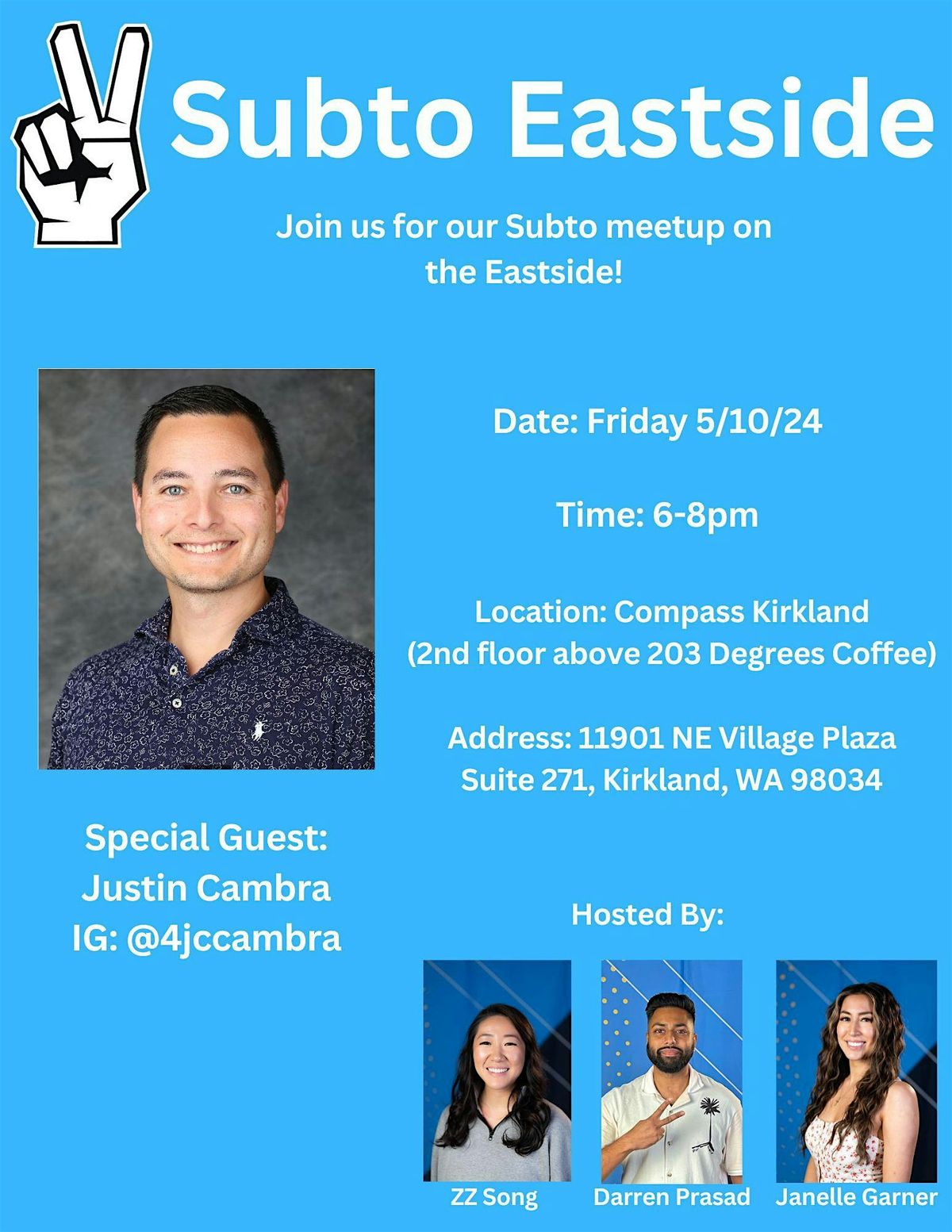 Subto Eastside Meetup, Compass Real Estate, Kirkland, 10 May 2024 AllEvents.in