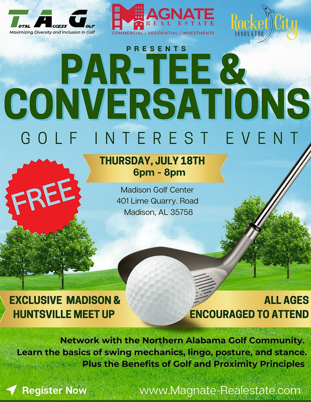 PARTEE & CONVERSATIONS in JULY, Madison Golf Center, 18 July 2024