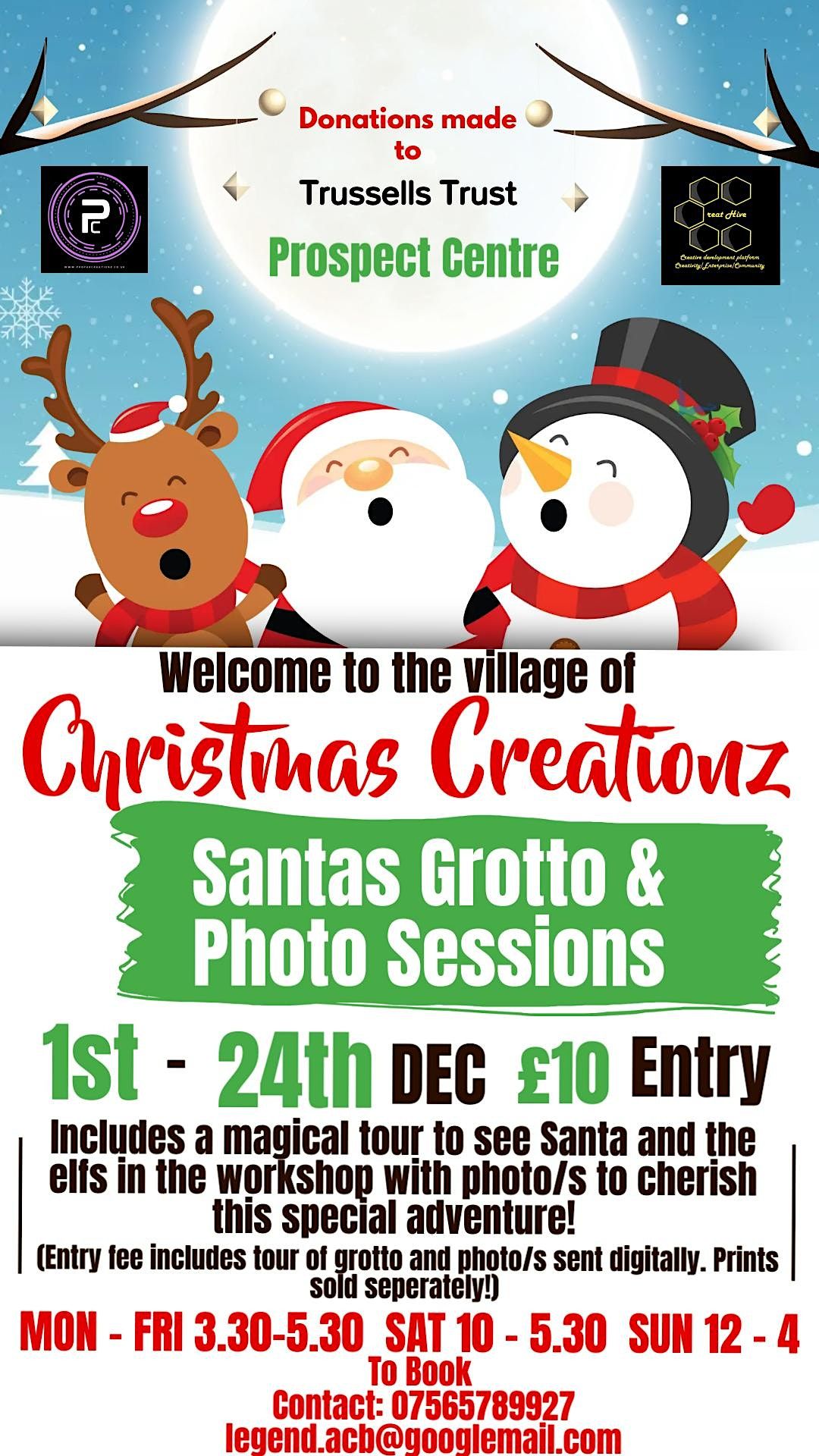 Christmas Creationz SANTAS GROTTO & PHOTO BOOTH (£10 PAY ON ARRIVAL), Prospect Shopping Centre