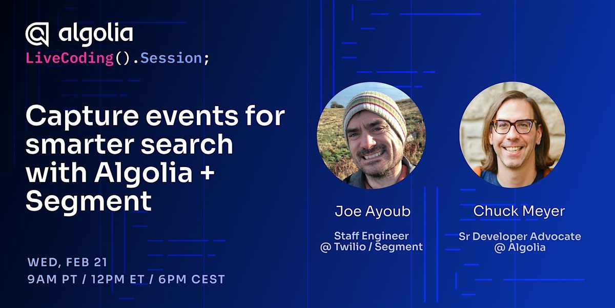 Live Coding - Capture events for smarter search with Algolia + Segment ...
