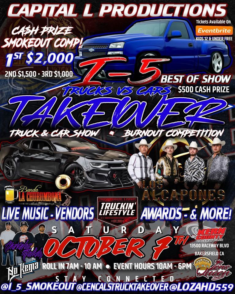 I5 Trucks Vs Cars Takeover, Kern County Raceway Park, Bakersfield