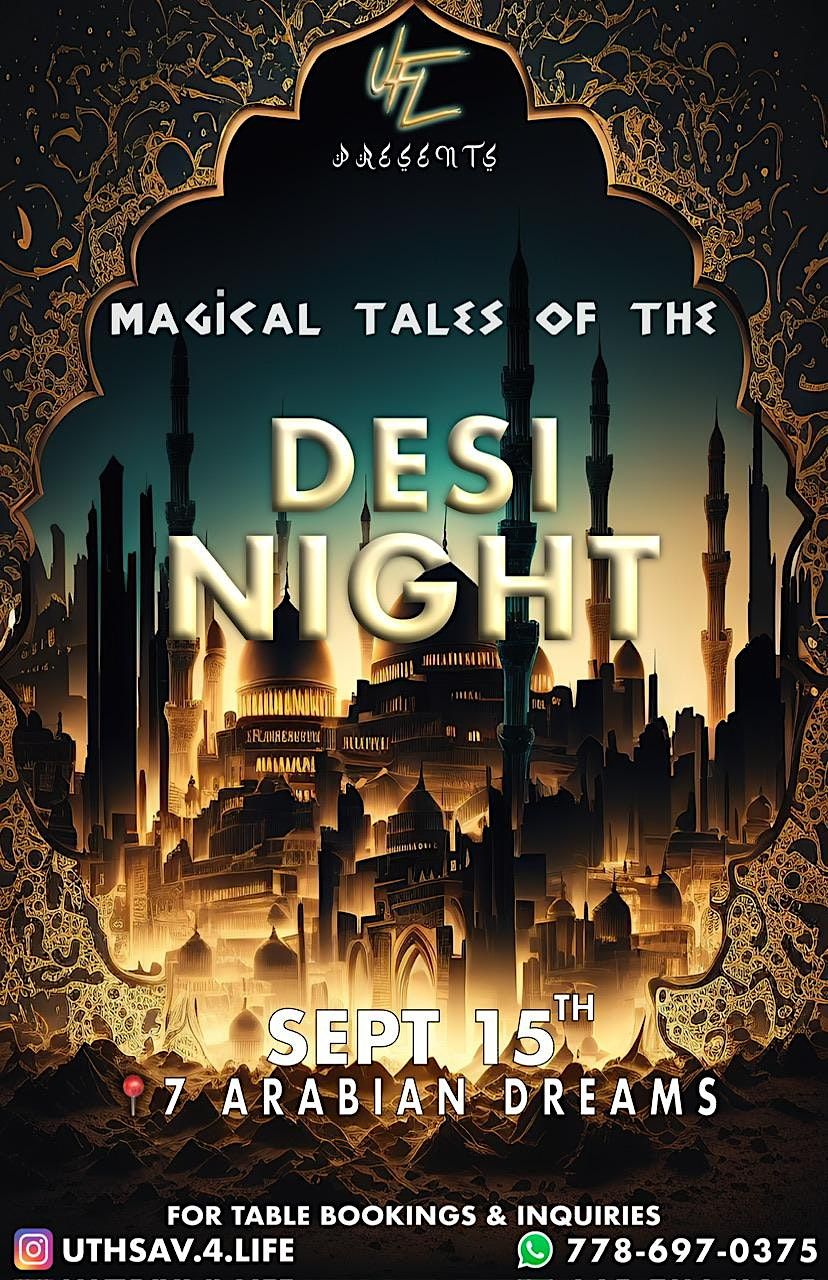Desi Night, 7 Arabian Dreams Hookah Lounge, Winnipeg, 15 September to