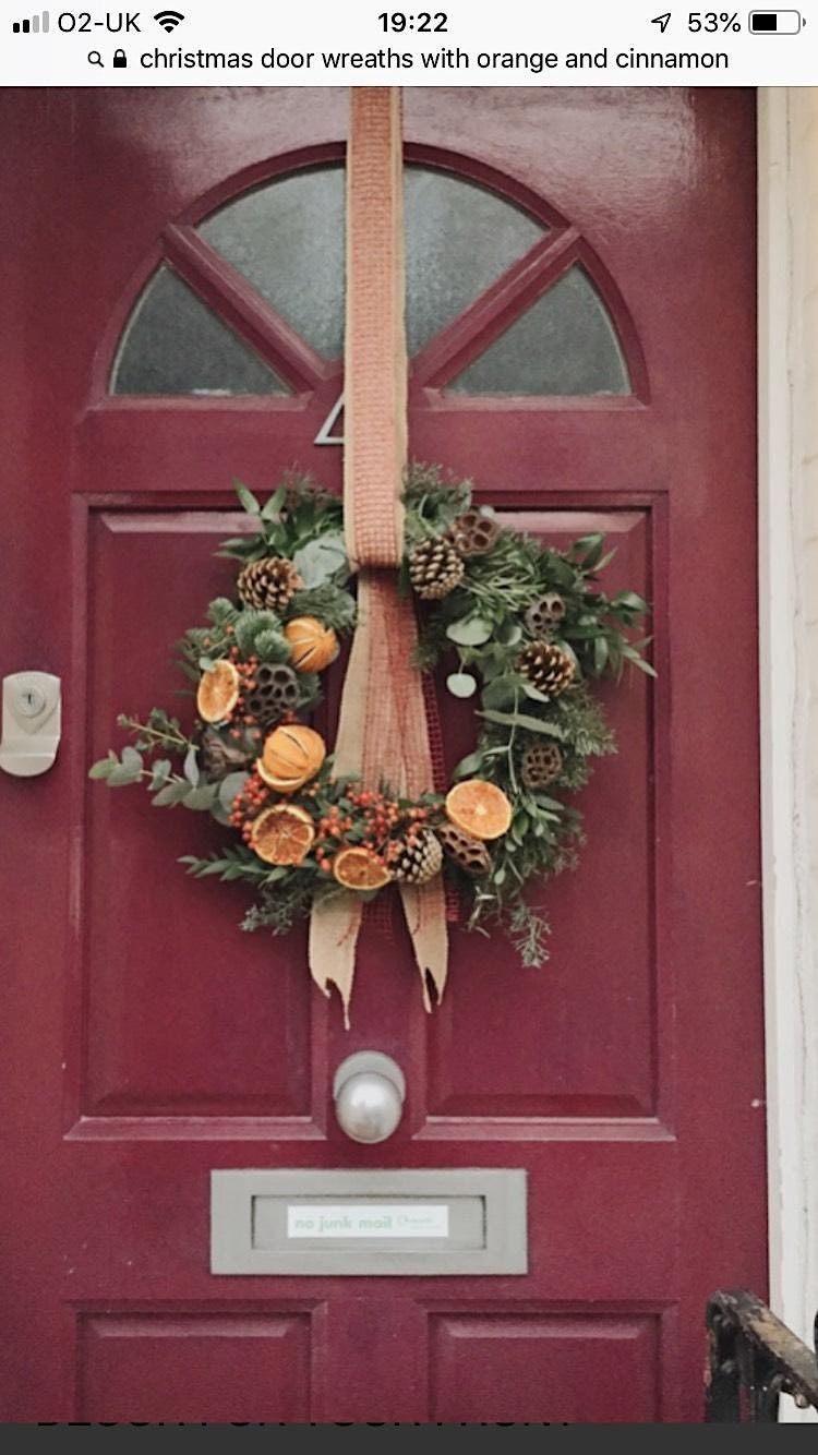 Fresh Christmas Door Wreaths, The Songbird Ice Cream Cafe and Creative