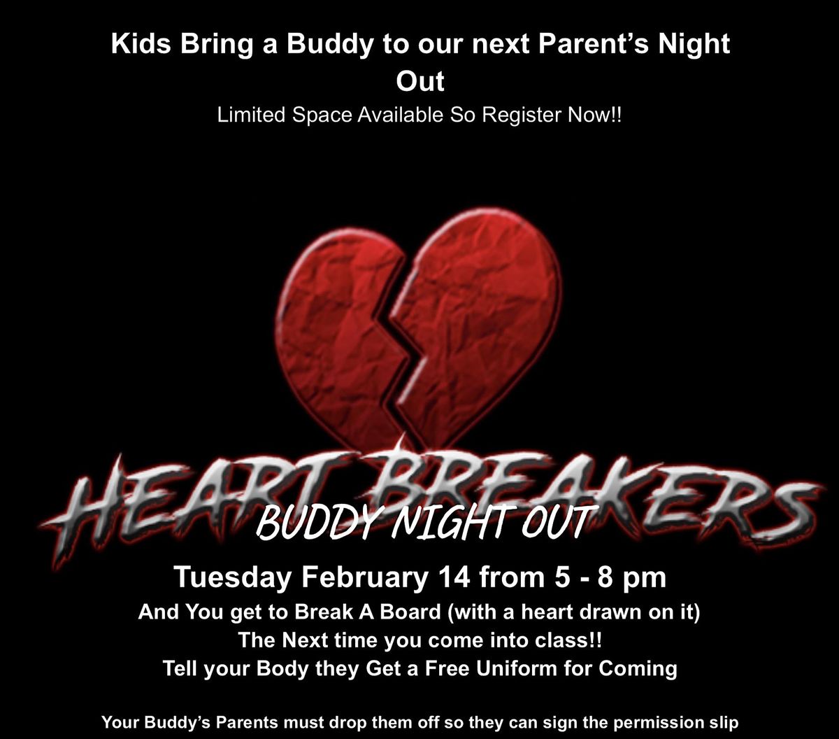 Heart Breakers Buddy Night, Premier Martial Arts Pflugerville, February