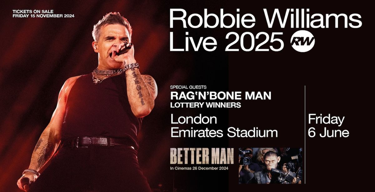 Robbie Williams London Tickets, 6 June | Event in London | AllEvents