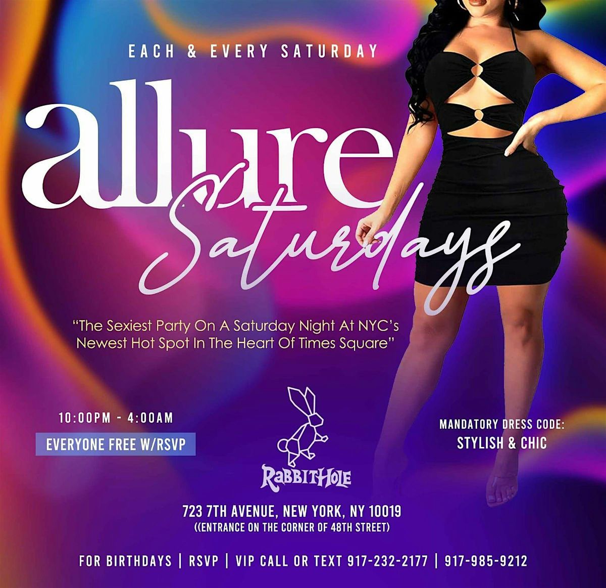 Allure Saturday Night @ Rabbit Hole Times Square| Everyone Free | Event in New York | AllEvents