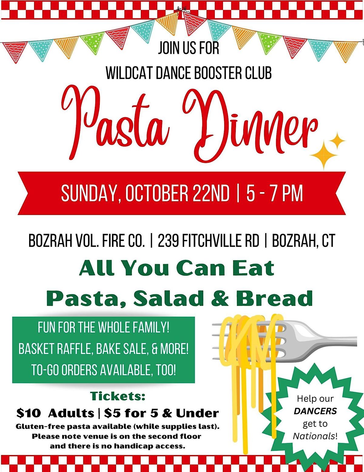 WDB Pasta Dinner, Bozrah Volunteer Fire Company, Inc, Fitchville Road, Bozrah, CT, USA, 22