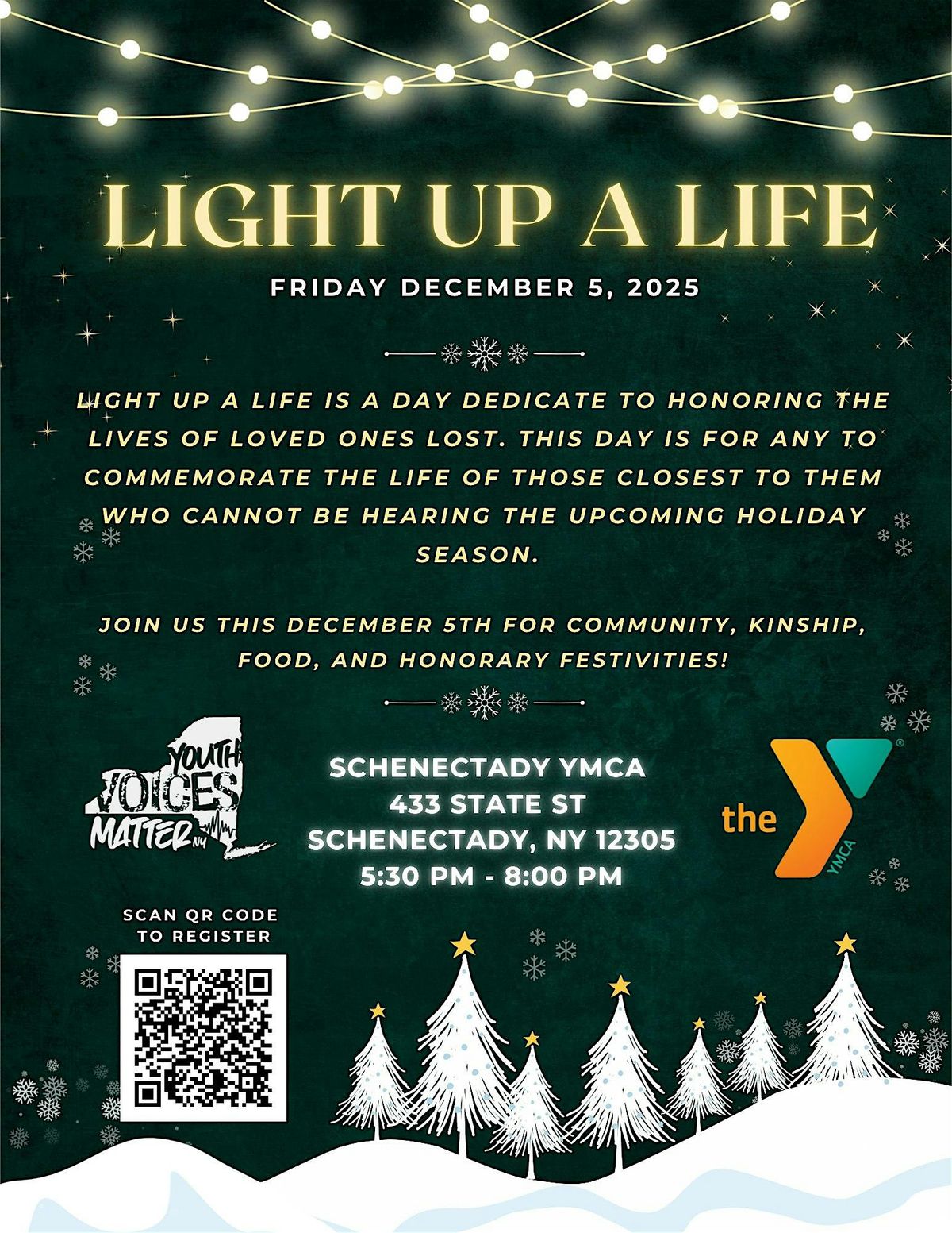 Youth Voices Matter Presents - Light Up A Life, 5 December | Event in Schenectady | AllEvents