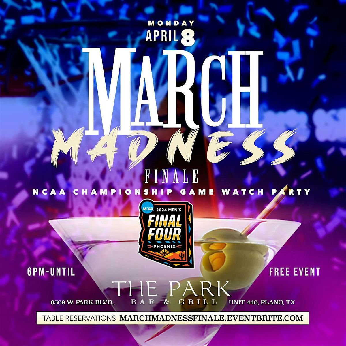 MARCH MADNESS (NCAA CHAMPIONSHIP) GAME WATCH PARTY, The Park Bar and