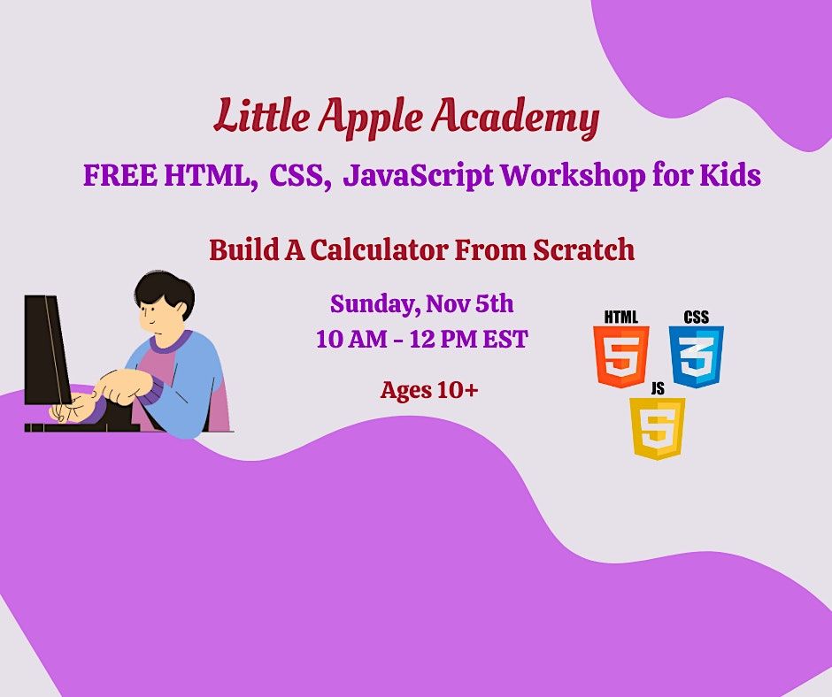 Free HTML, CSS, JavaScript Programming Workshop, November 5 2023 ...