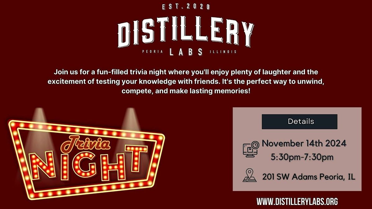 Trivia Night with Distillery Labs | Event in Peoria | AllEvents