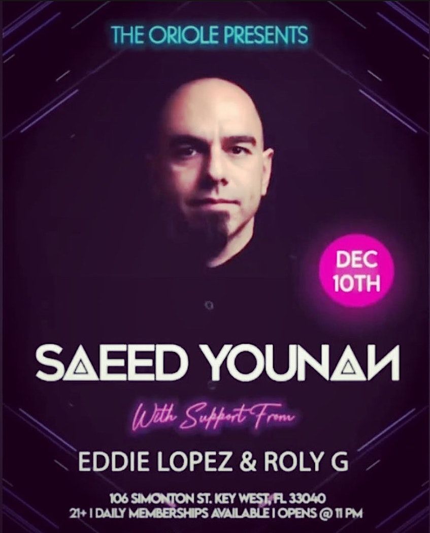 SAEED YOUNAN Oriole The Oriole Club Key West 10 December To 11 December saeed-younan-oriole-the-oriole-club-key-west-10-december-to-11-december