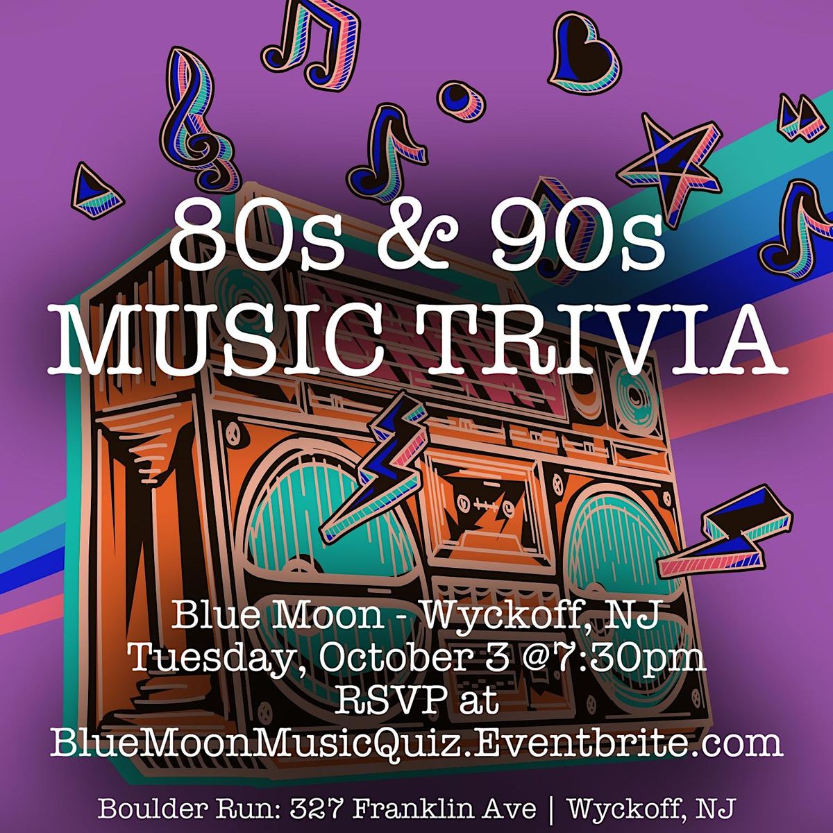 80s/90s Music Trivia, Blue Moon Mexican Cafe, Wyckoff, October 3 2023