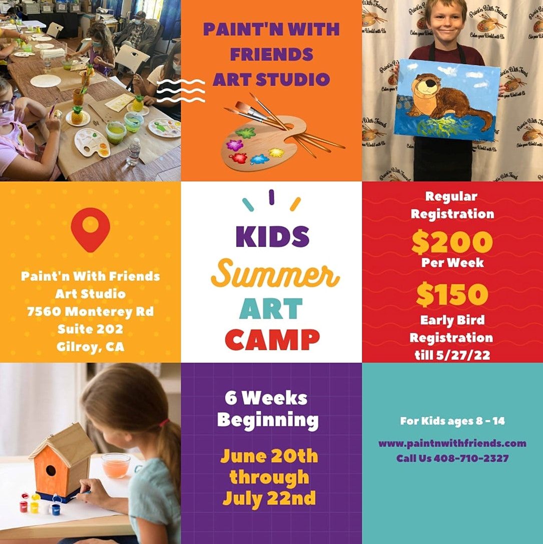 Week 4 Kids Summer Art Camp, Paint'n With Friends Art Studio & Gallery