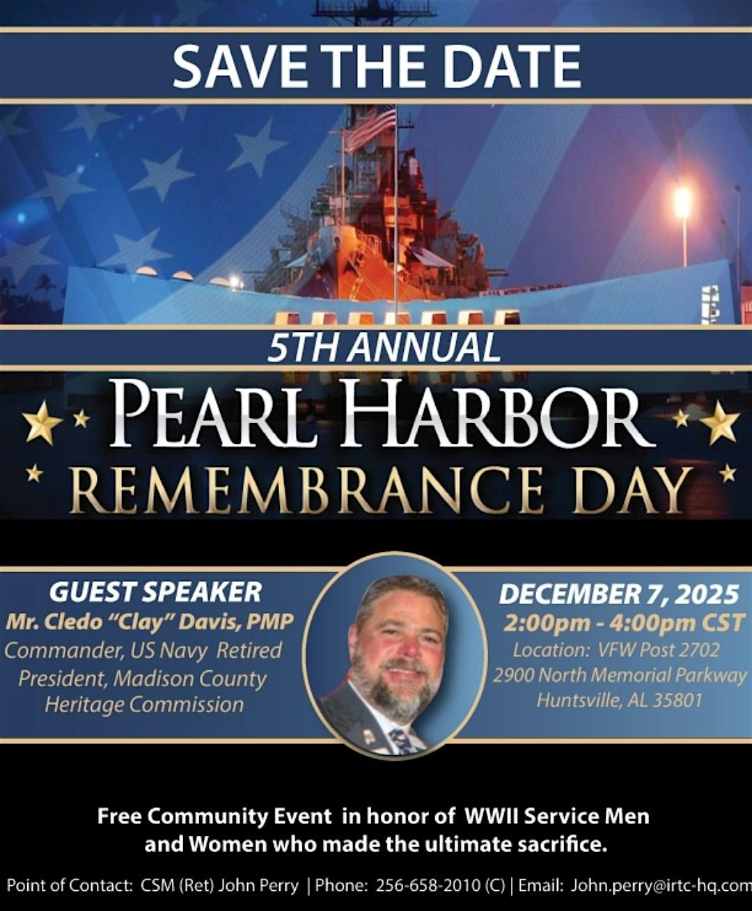 Pearl Harbor Rememberance Day Lecture, 7 December | Event in Huntsville | AllEvents