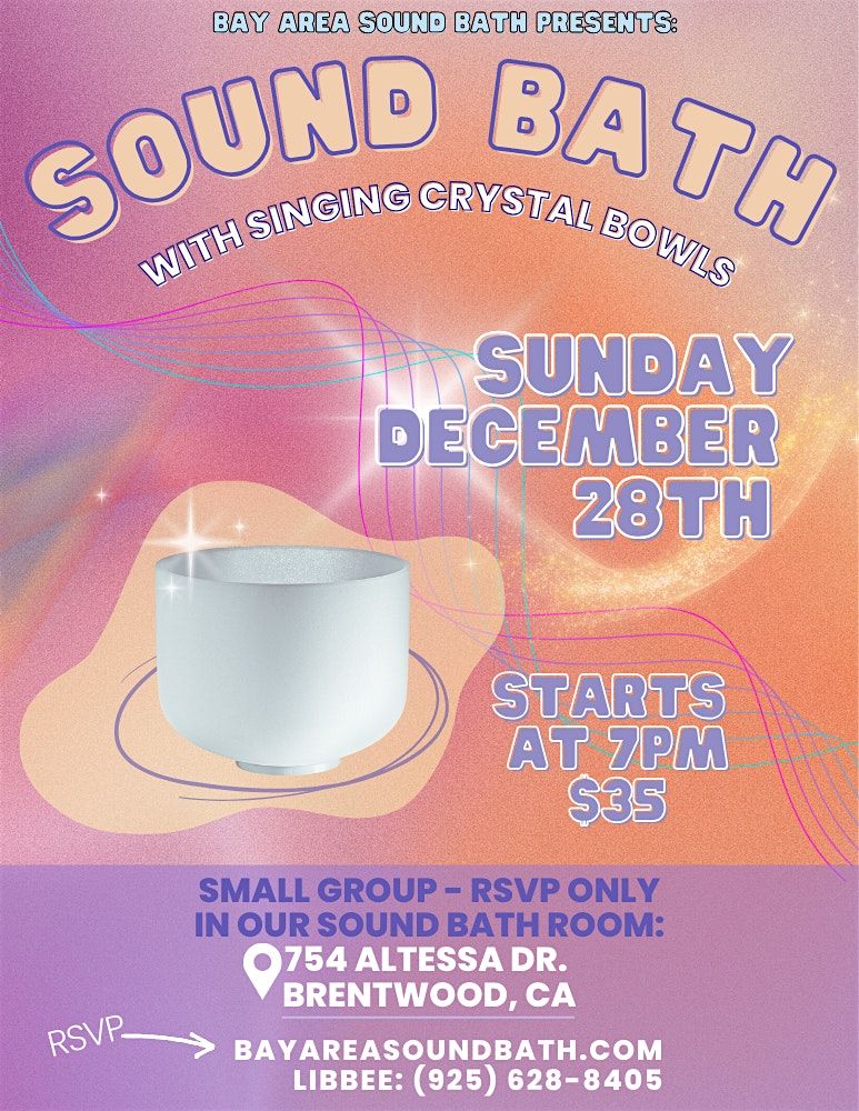 Small Group Sound Bath with Singing Crystal Bowls, 28 December | Event in Brentwood | AllEvents