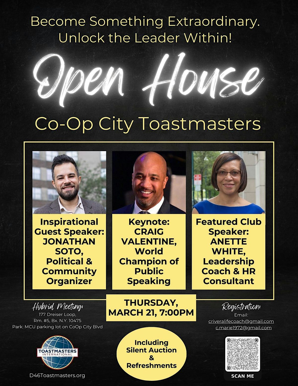 CoOp City Toastmasters Open House, 177 Dreiser Loop, Rm. #5 Bronx, NY ...