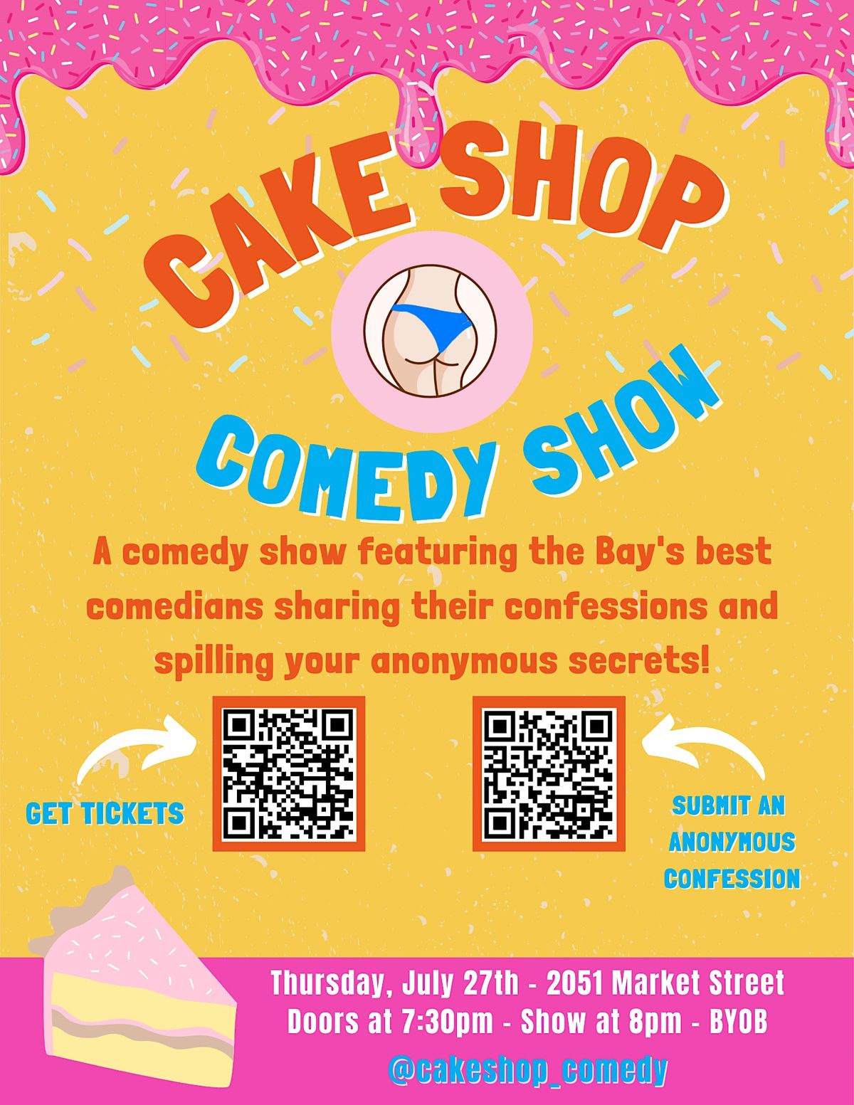 Cake Shop Comedy Confessional Show | Event in San Francisco | AllEvents