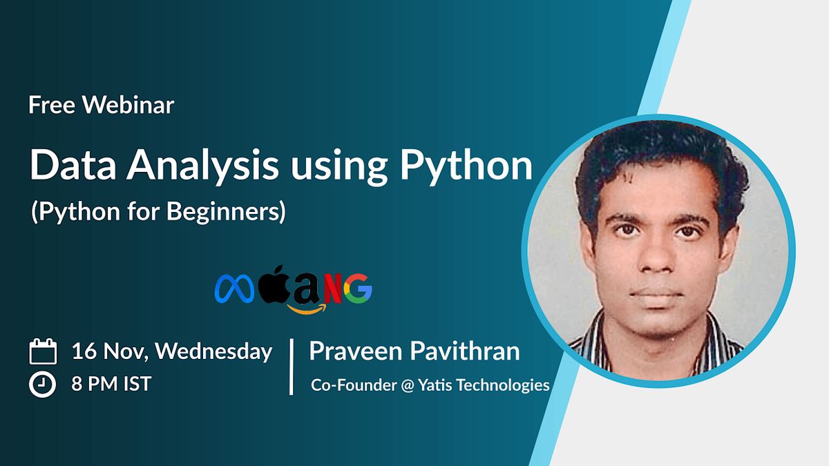 Webinar on Data Analysis Using Python - Python for Beginners, November ...