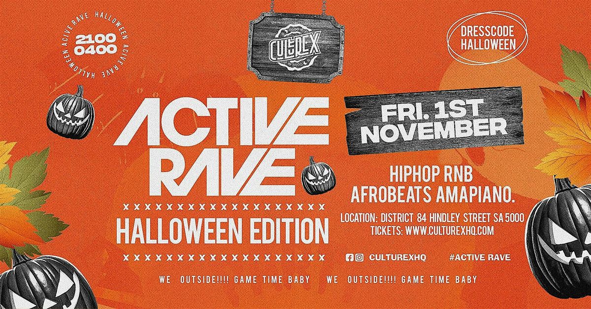 ACTIVE RAVE - Halloween Edition, 84 Hindley St, Adelaide, 1 November to ...