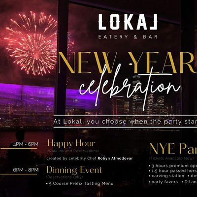 Celebrations shore New Years Eve at LOKAL, Lokal Eatery & Bar, Jersey City, December 31 to January 1 | AllEvents.in