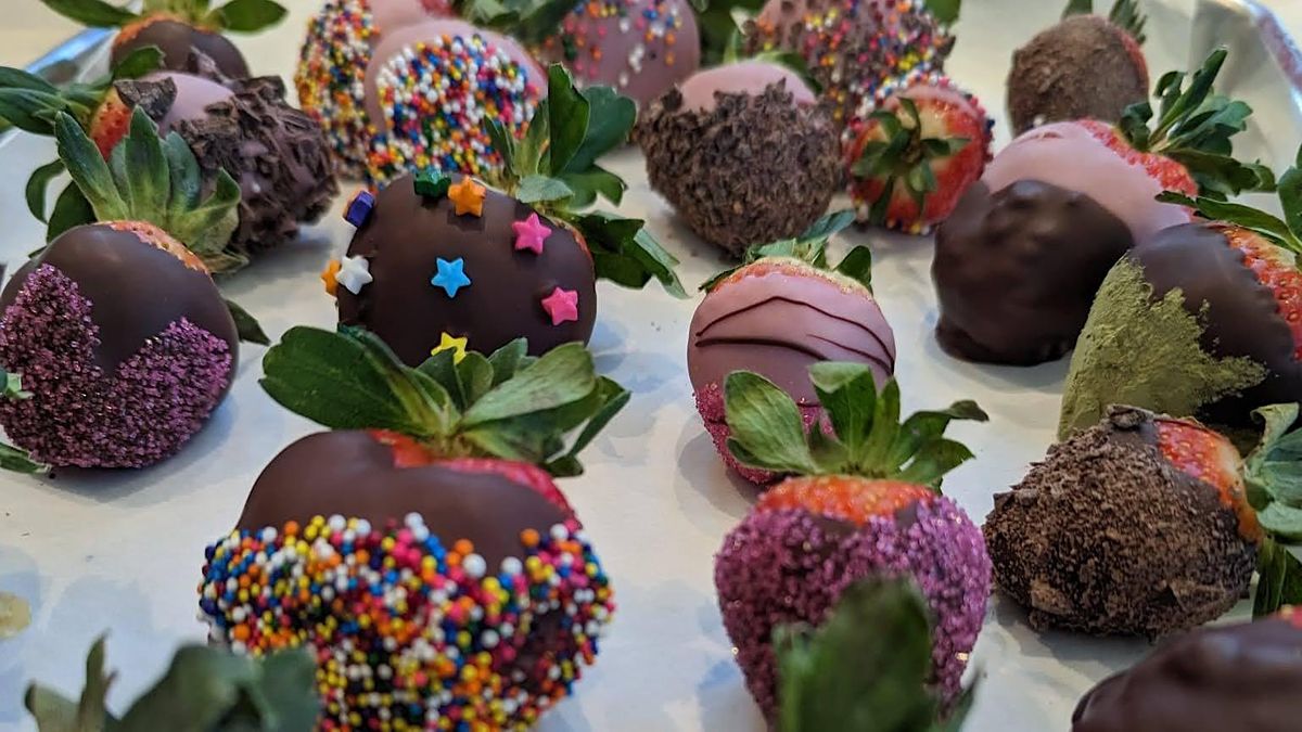 Chocolate Covered Strawberry Party, Madhu Chocolate, Austin, February