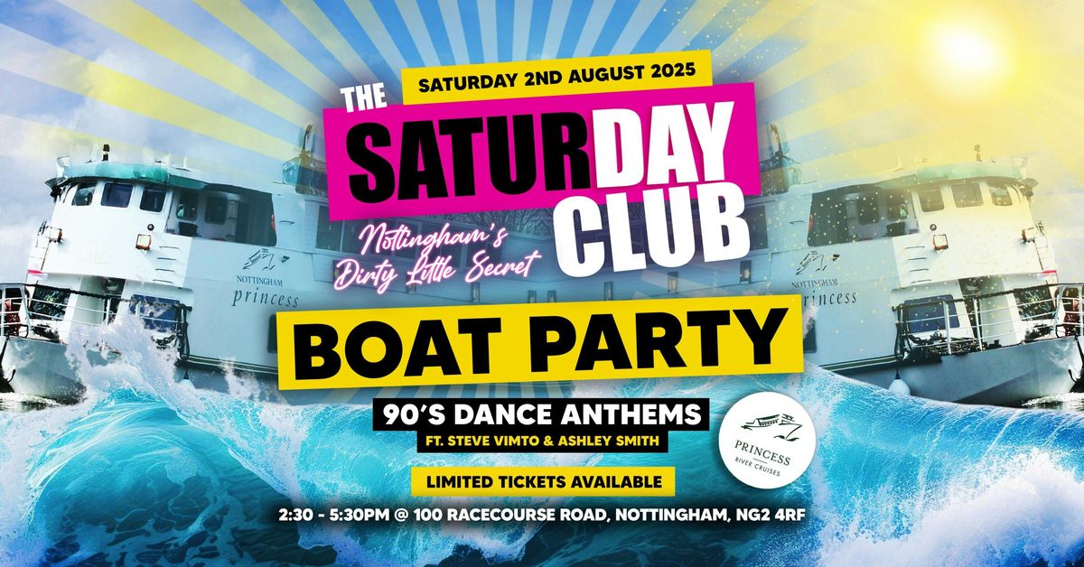 The SaturDay Club Boat Party, 2 August | Event in West Bridgford | AllEvents