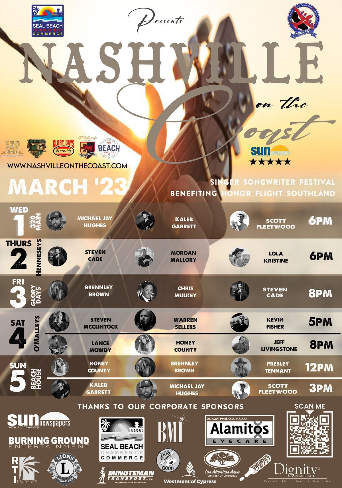 Nashville On the Coast Singer Songwriter Festival, Seal Beach, March 4