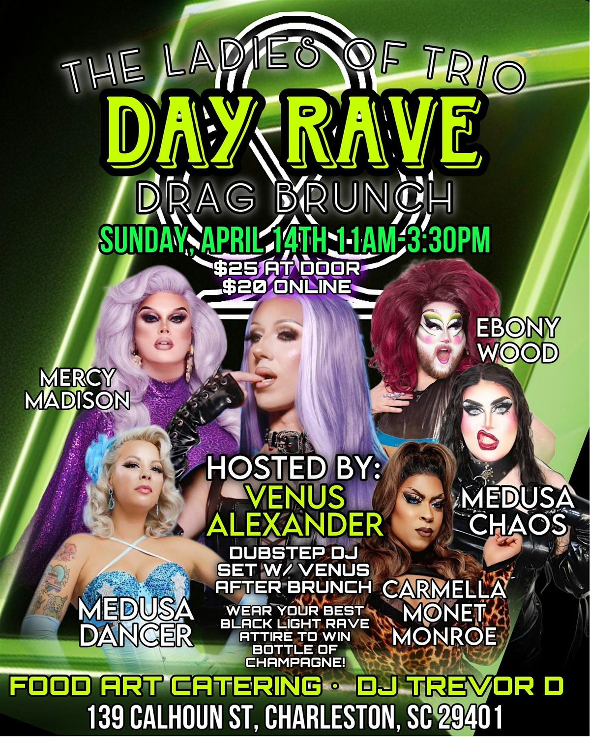 The Ladies of Trio Drag Brunch- Day Rave, Trio, Charleston, 14 April ...