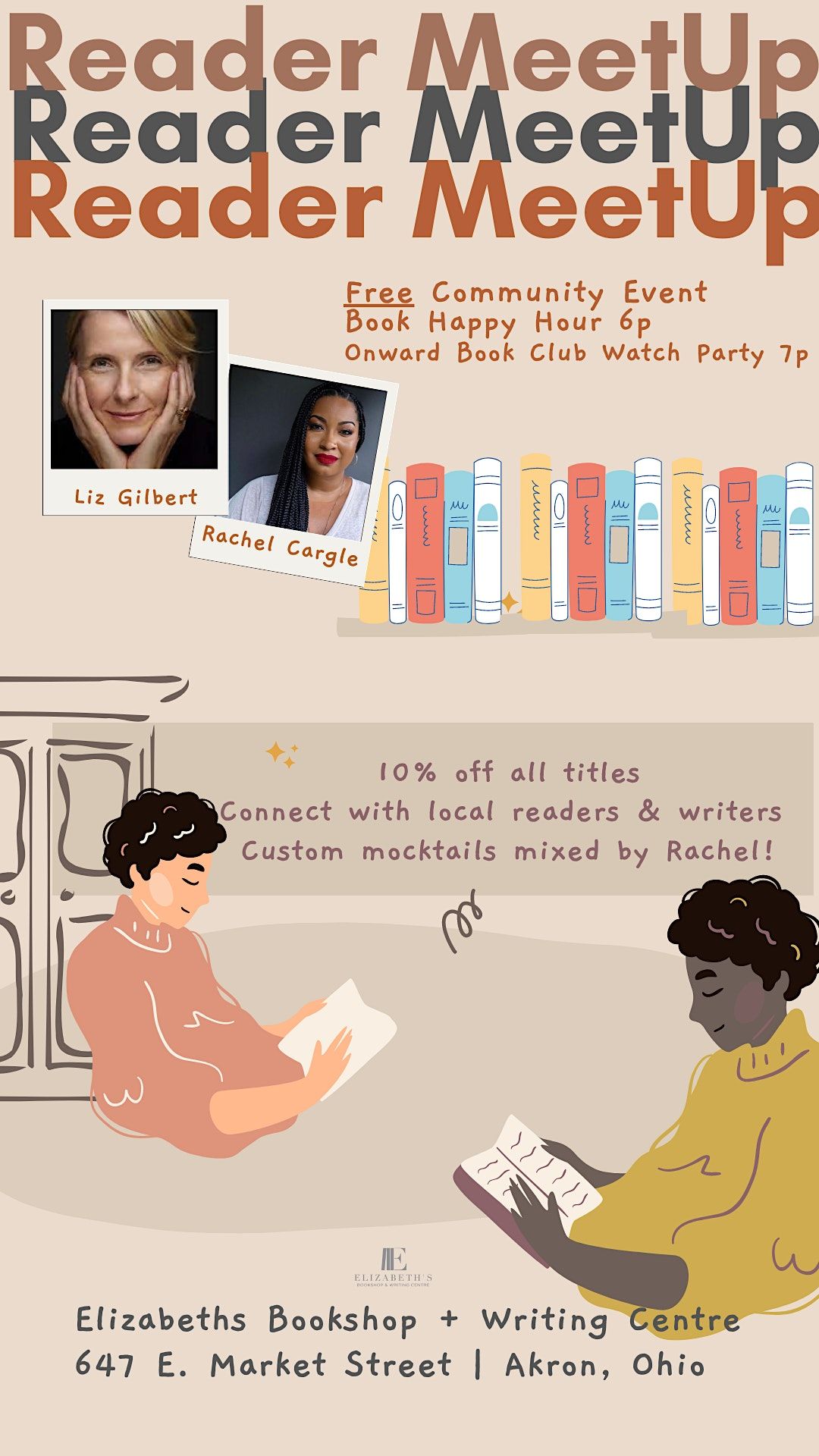 Meetup Rachel Reader Meetup ft. Rachel Cargle and Elizabeth Gilbert, Elizabeth’s ...