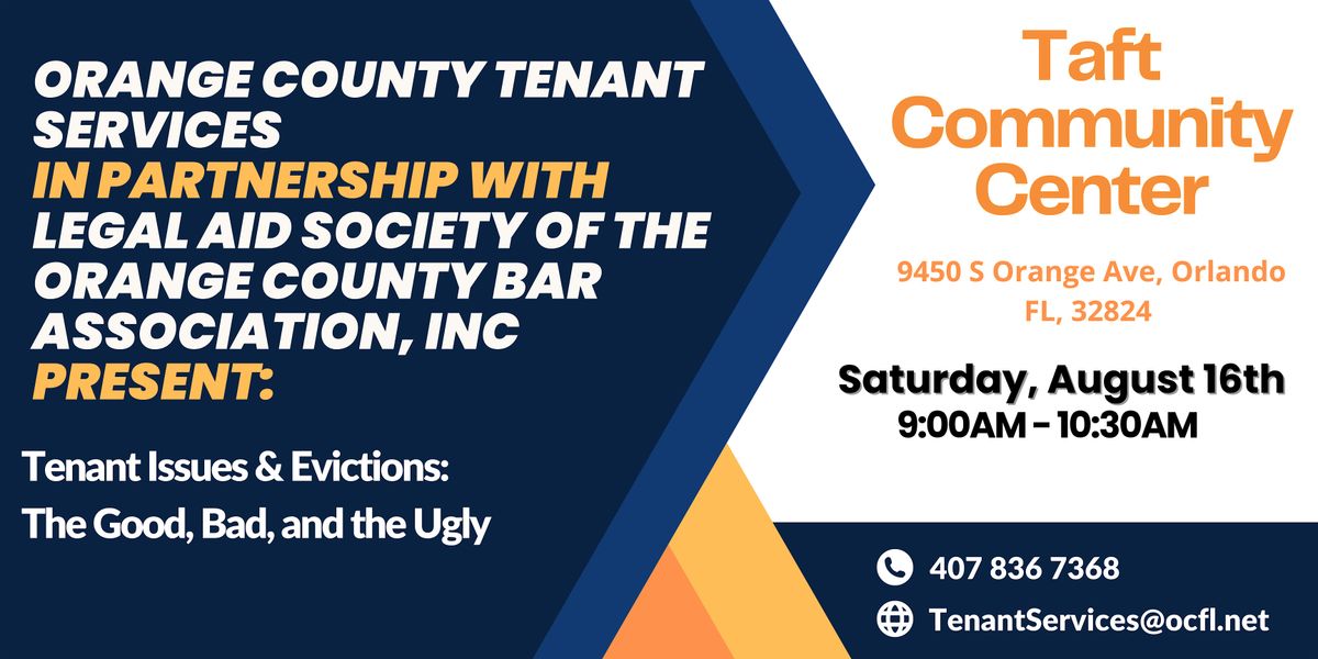 Tenant Issues & Evictions: The Good, The Bad, and the Ugly, 16 August | Event in Orlando | AllEvents