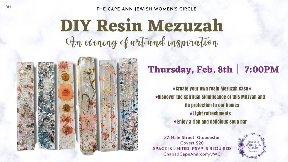 Ladies Resin Mezuzah Case, Chabad Jewish Center of Cape Ann, Gloucester