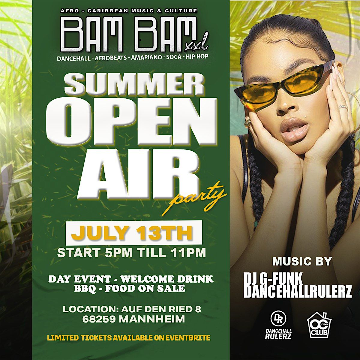 BAM BAM XXL SUMMER OPEN AIR - DAY PARTY MANNHEIM, Auf den Ried 8 ...