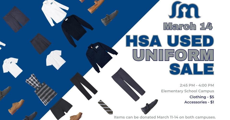 HSA Used Uniform Sale, St Margaret School, Bel Air, 14 March 2024