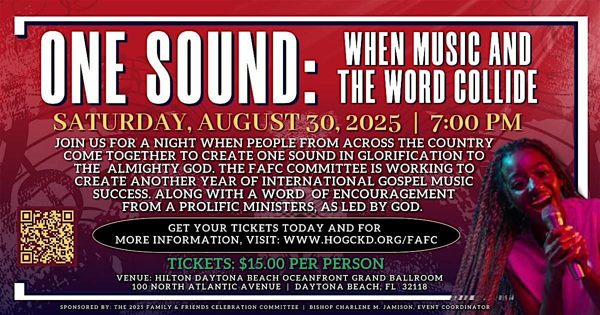2025 ONE SOUND: WHEN MUSIC AND THE WORD COLLIDE, 29 August | Event in Daytona Beach | AllEvents