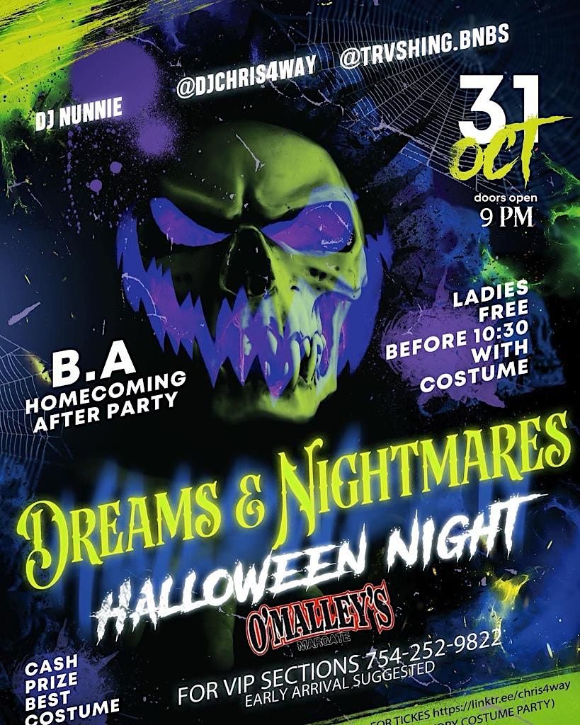 DREAMS & NICHTMARES THIS HALLOWEEN, O'Malley's Sports Bar, Margate, 31 October to 1 November