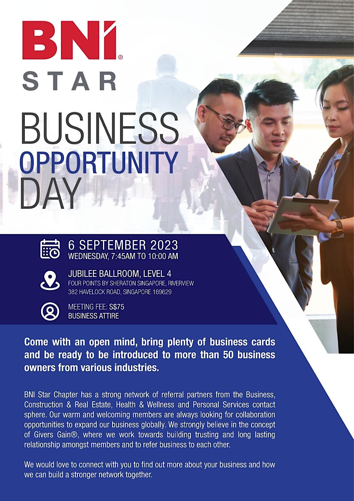 BNI Star Business Opportunity Day, Four Points by Sheraton Singapore