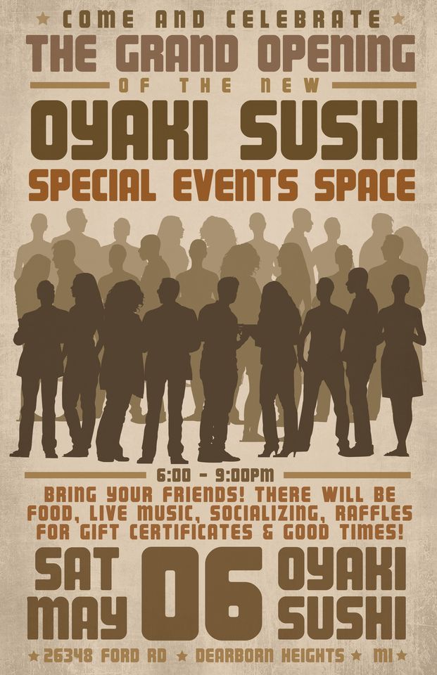 Oyaki Sushi Special Events Space GRAND OPENING w/Voxanna, OYAKI SUSHI