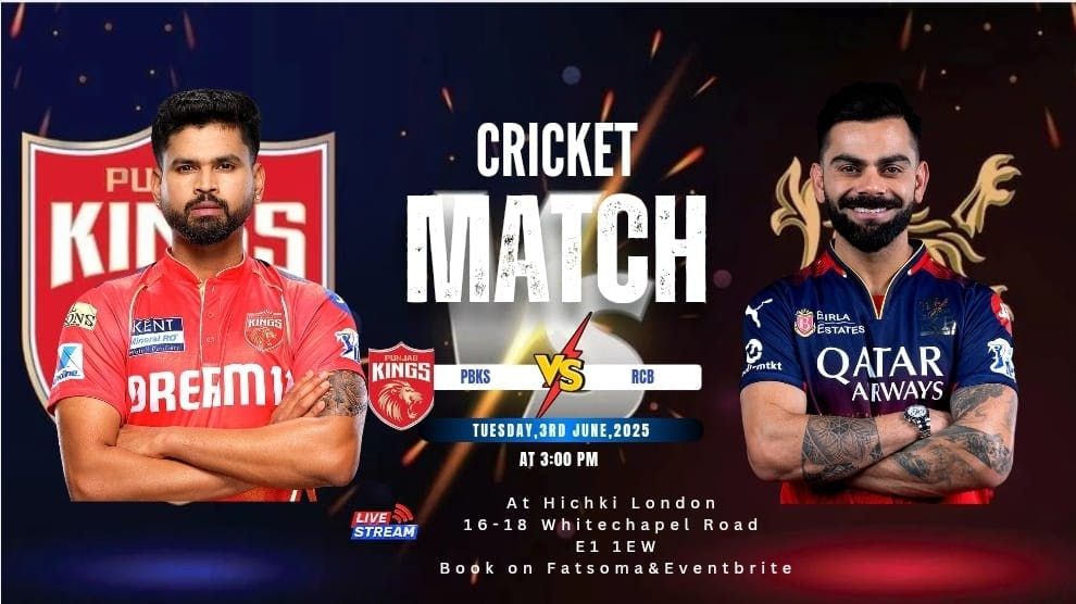 IPL LIVE SCREENING PBKS VS RCB | Event in London | AllEvents