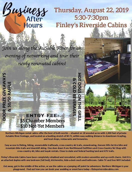 Business After Hours Finleys Riverside Cabins Grayling