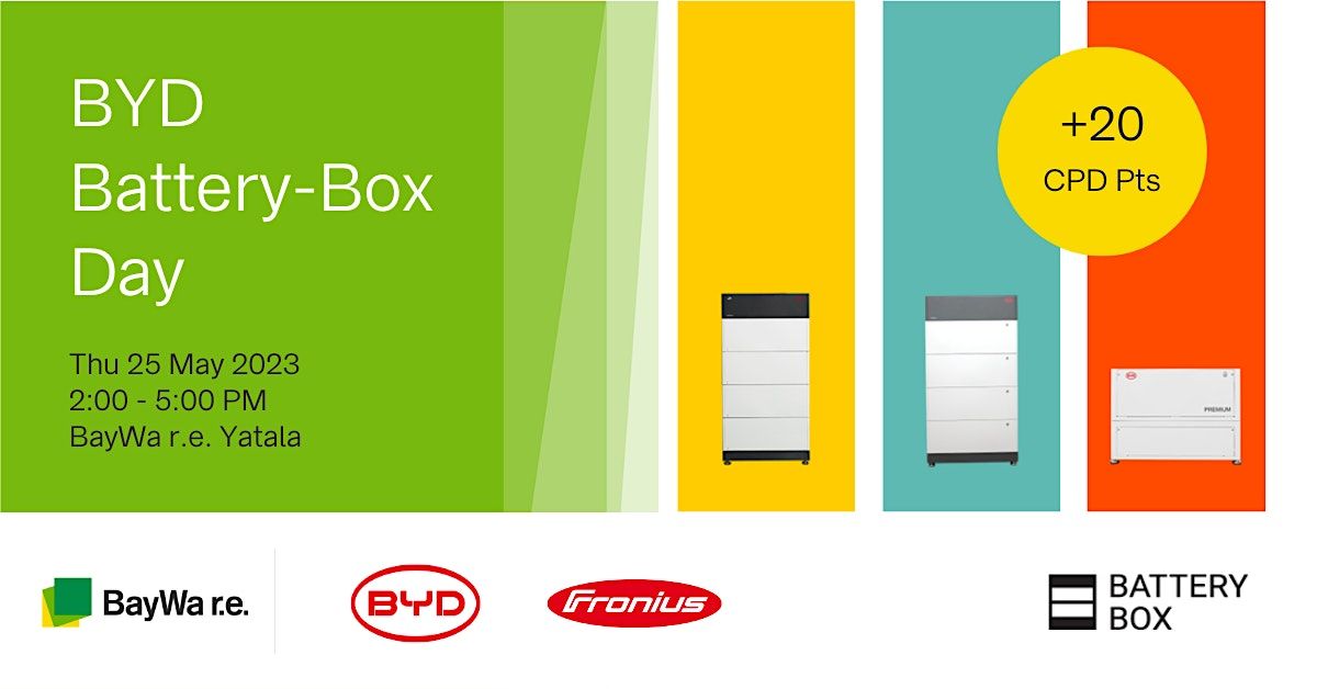 BYD BatteryBox Day Brisbane (20 CPD Pts), BayWa r.e. Solar Systems