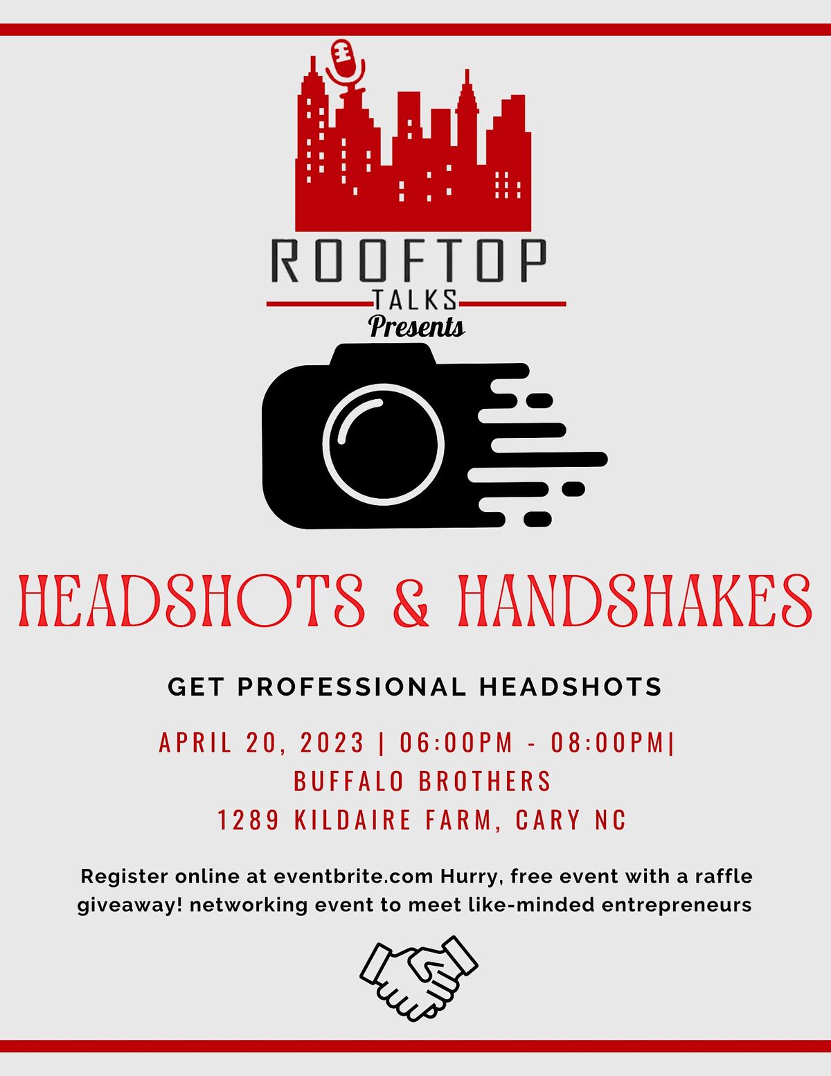 Rooftop Talks Presents Headshots and Handshakes, Buffalo Brothers