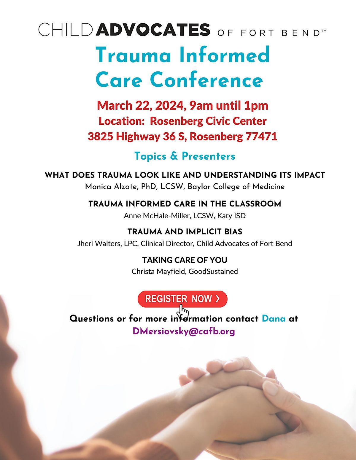 Trauma Informed Care Conference, 3825 Highway 36, Rosenberg, TX, USA