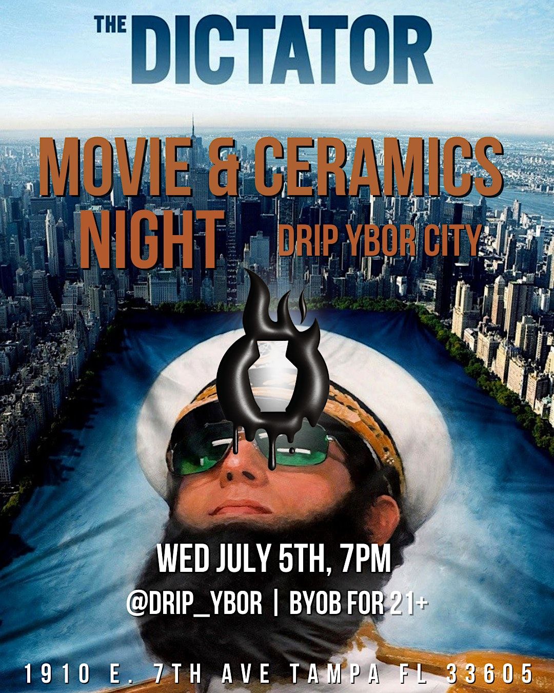 Movie & Ceramics Night The Dictator, DRIP YBOR, Design Really Inspirational Projects Paint