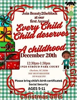 Every Child deserves a childhood Toy Giveaway, 20 December | Event in Charlotte | AllEvents