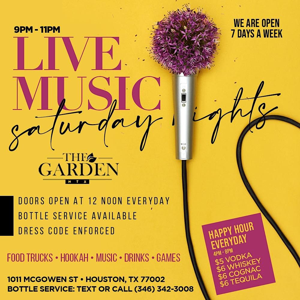Live Music Saturdays The Garden in Midtown Happy Hour Food