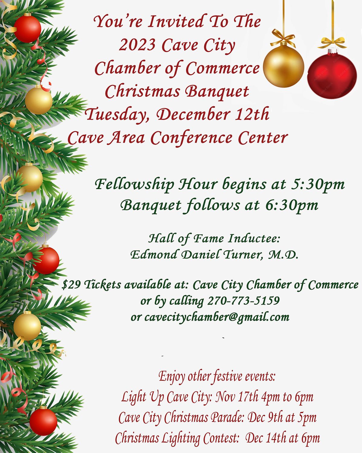 2023 Chamber Annual Awards and Hall of Fame Christmas Banquet, Cave