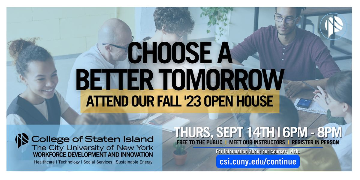 Fall 2023 Open House Event CUNY CSI Workforce Development